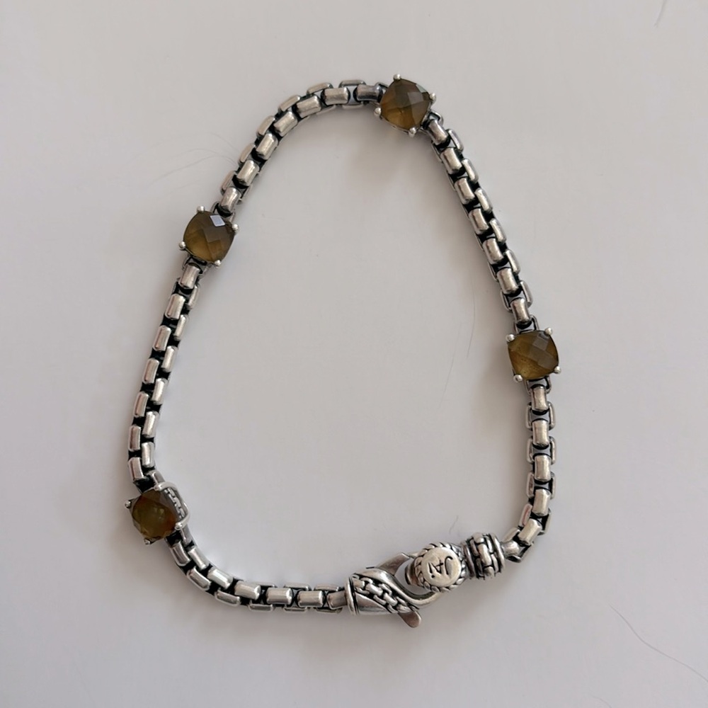 JAI John Hardy Sterling Silver Citrine 4 Stone Station Bracelet
